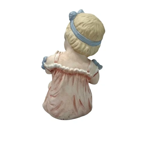 VINTAGE HOMCO OF JAPAN BISQUE PORCELAIN PIANO BABIES - SET OF 2